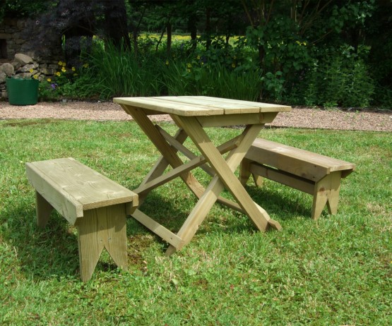 Child's Table and Bench Set
