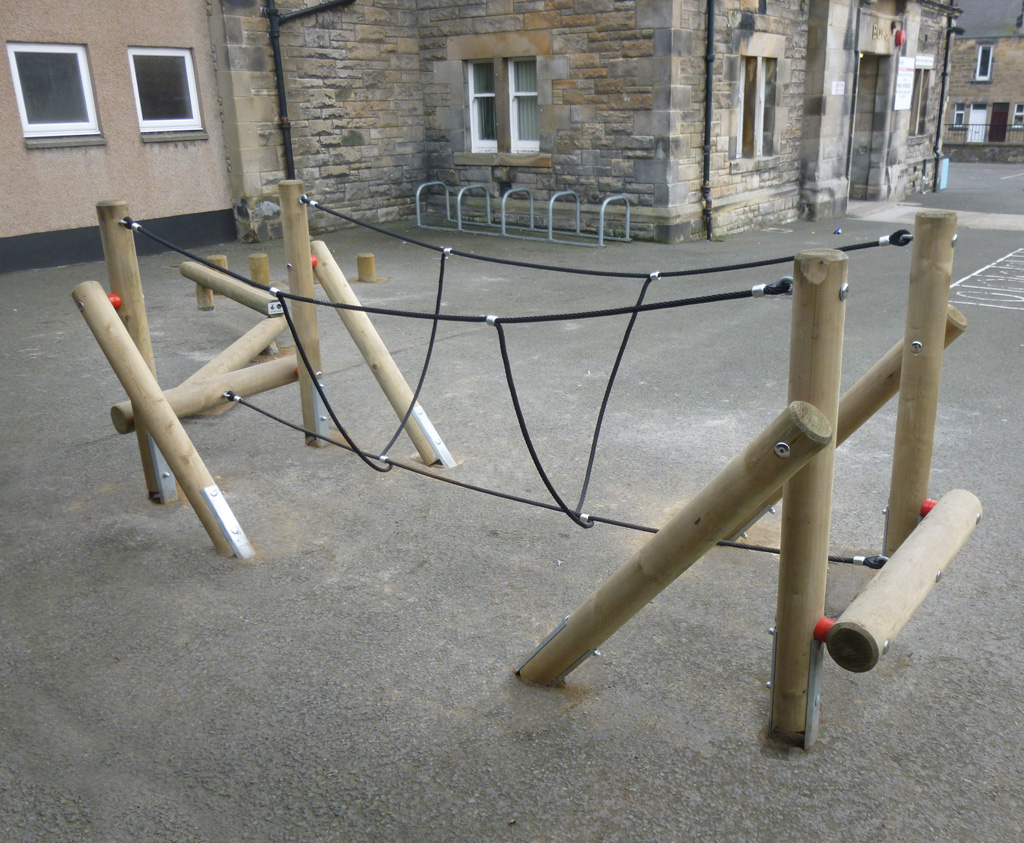 Playground V-Rope Bridge, Wooden Agility equipment