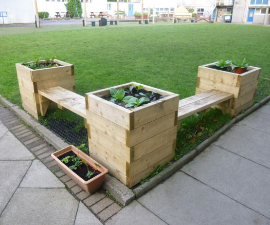 Bench and Planter Combination