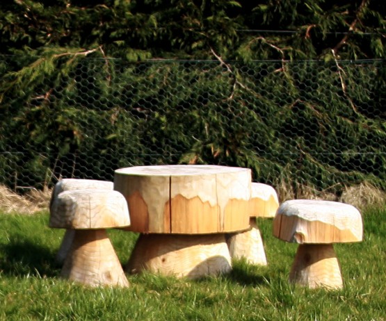 mushroom table detail