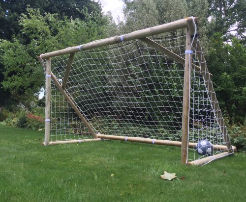 garden goal posts with net