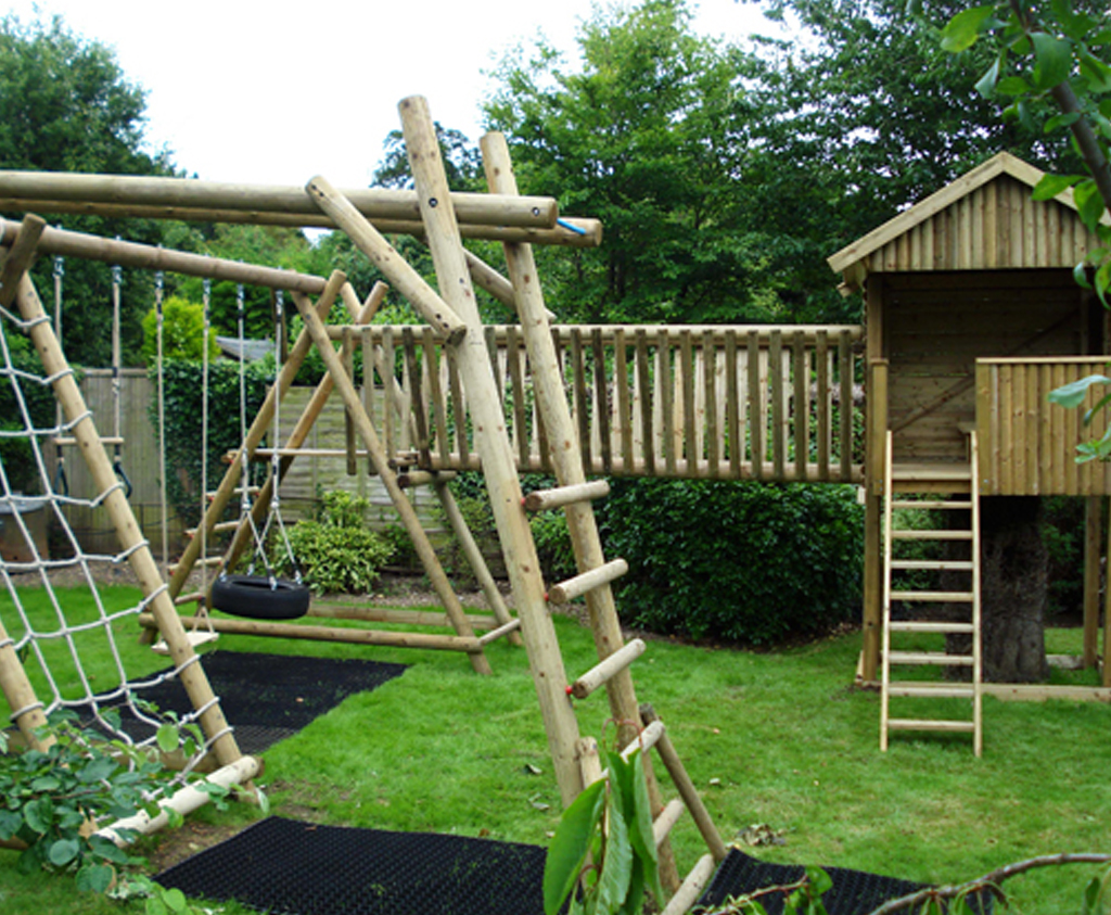 Wooden adapted Single Tower for the garden | Caledonia Play UK