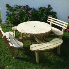 Circular Picnic Table with 2 Back Rests