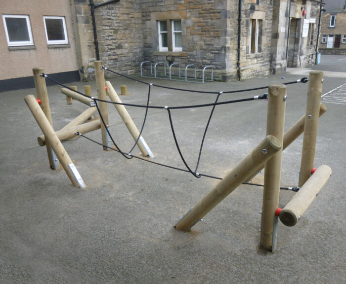 Playground V-Rope Bridge | Wooden Agility equipment | UK
