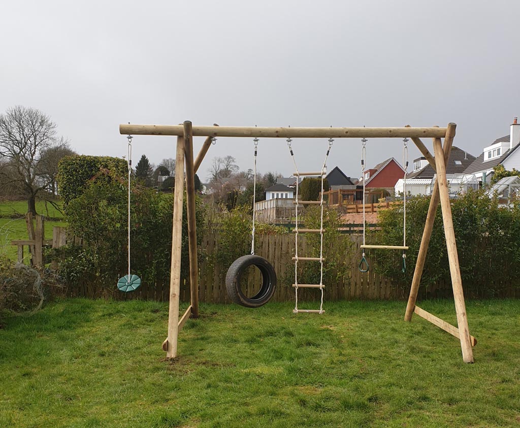 Triple Swing Frame with Extension | swing set | Caledonia Play
