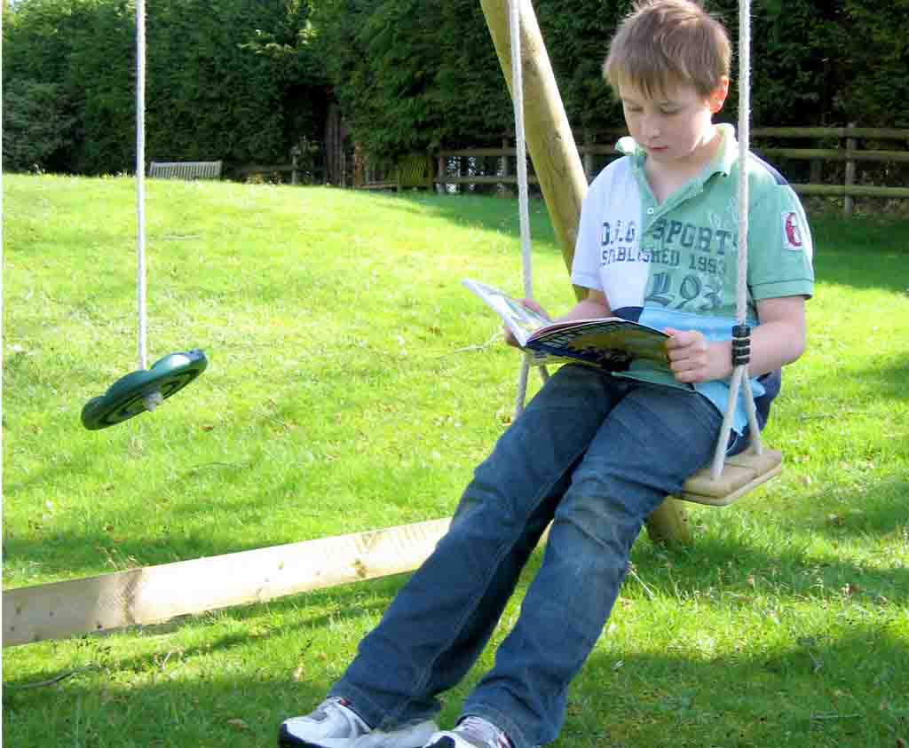 garden play wooden swing seat