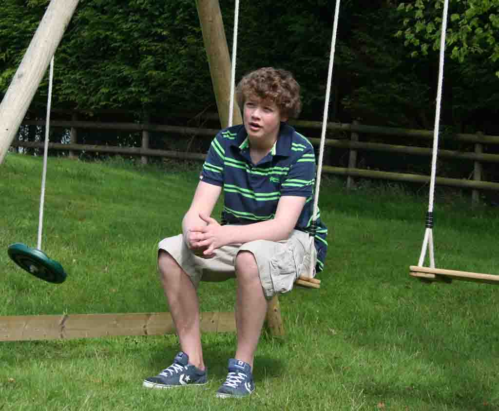 garden play wooden swing seat