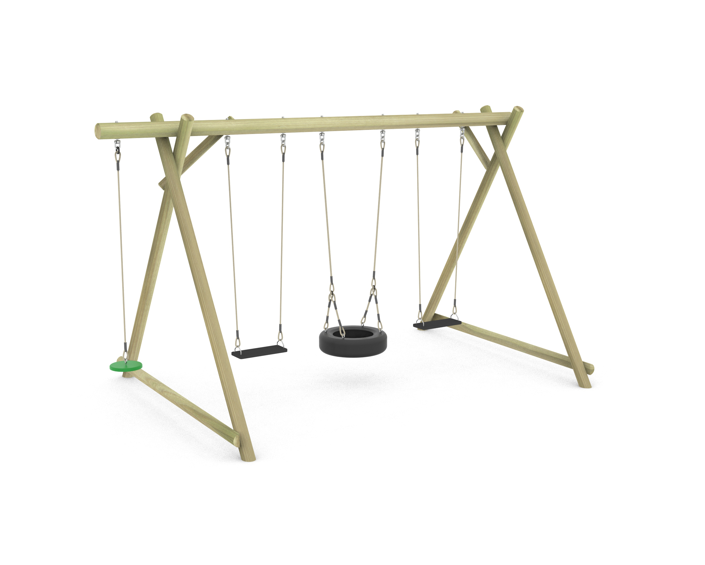 Triple Swing Frame with Extension | swing set | Caledonia Play